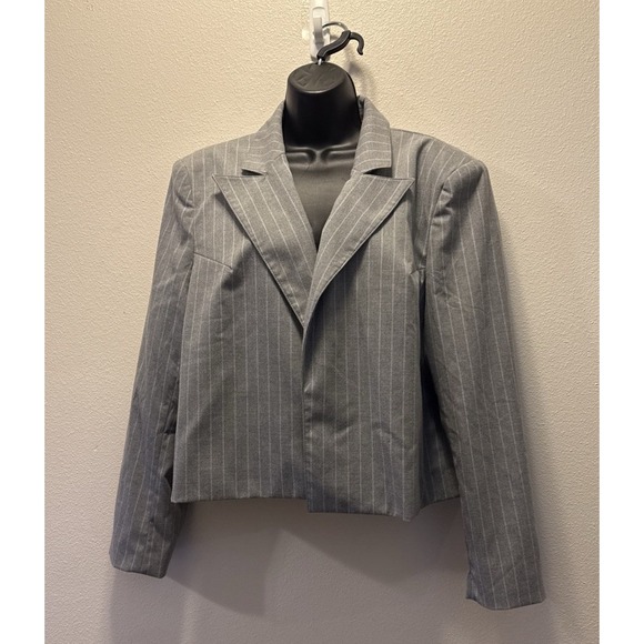 Worthington Women's Blazer Gray Striped Size XXL Office/work - Picture 1 of 3